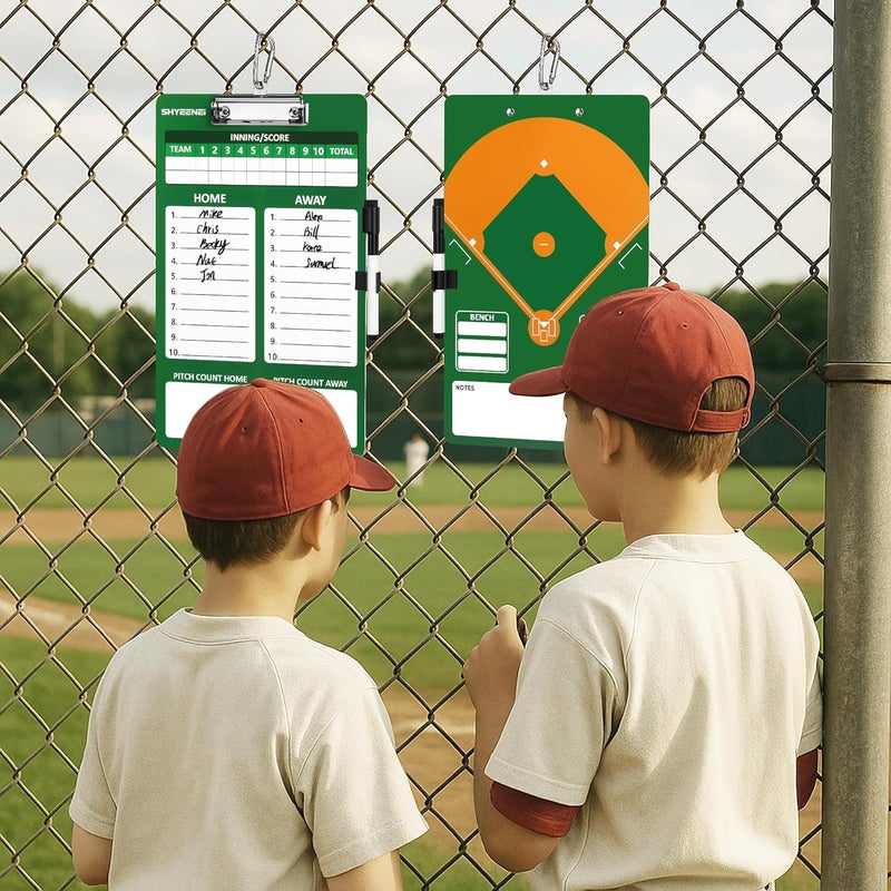 ShYeenei Baseball Lineup Board, Double-Sided Clipboard for Coaches, Dry Erase Lineup Boards, 3rd Generation Coaching Clipboard for Baseball, Softball, Portable and Efficient - Image 5